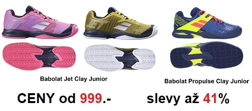 Výprodej juniorské tenisové obuvi BABOLAT - slevy až  41%
